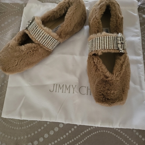 Jimmy Choo Krista Mary Jane Faux Fur Flat - Picture 3 of 7